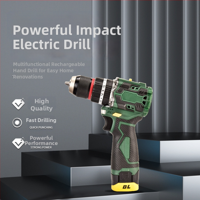 Bezuhlíková lítiová vŕtačka – pravý pištoľový dizajn, plynulá regulácia rýchlosti, maximálny priemer vrtáka 10 mm