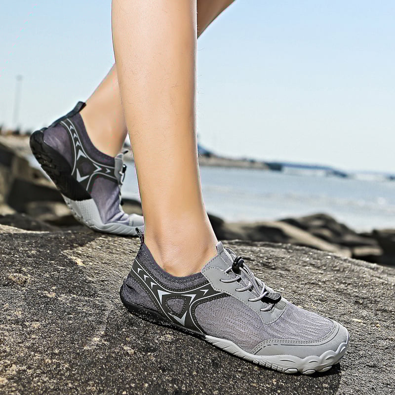 Παπούτσια διάσχισης ποταμών - Unisex, διαπνέον επάνω από πλέγμα, σόλα από φυσικό καουτσούκ, ελαστικό κλείσιμο με λουρί