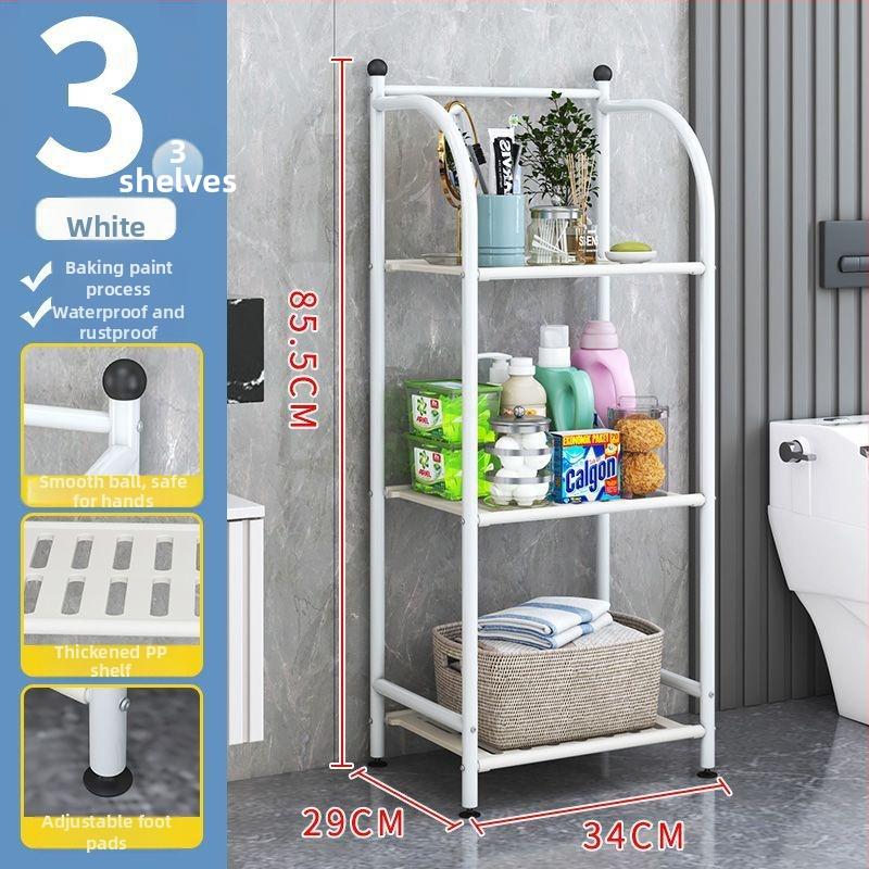 Podlahový regál do kúpeľne s plastovým povrchom, jednopolový, nosnosť do 1 kg