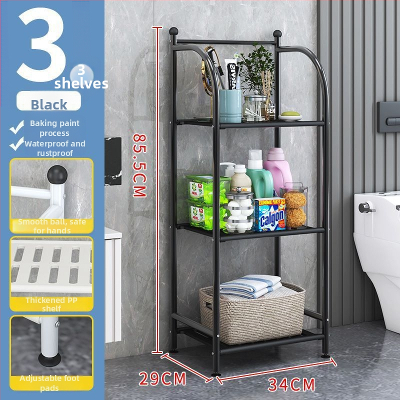 Podlahový regál do kúpeľne s plastovým povrchom, jednopolový, nosnosť do 1 kg