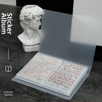 Album na skladovanie nálepiek na nechty – japonský štýl, priehľadný, prachotesný, pre nálepky na nechty, zobrazenie a usporiadanie, 33 g, doska na zobrazenie nechtového umenia, základné balenie
