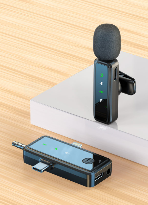 Lavalier mikrofon za prijenos uživo s omnidirekcijskim snimanjem, ugrađena baterija, frekvencijski odziv 60 Hz–15 kHz, SNR ≥75 dB, trajanje rada 6–8 sati