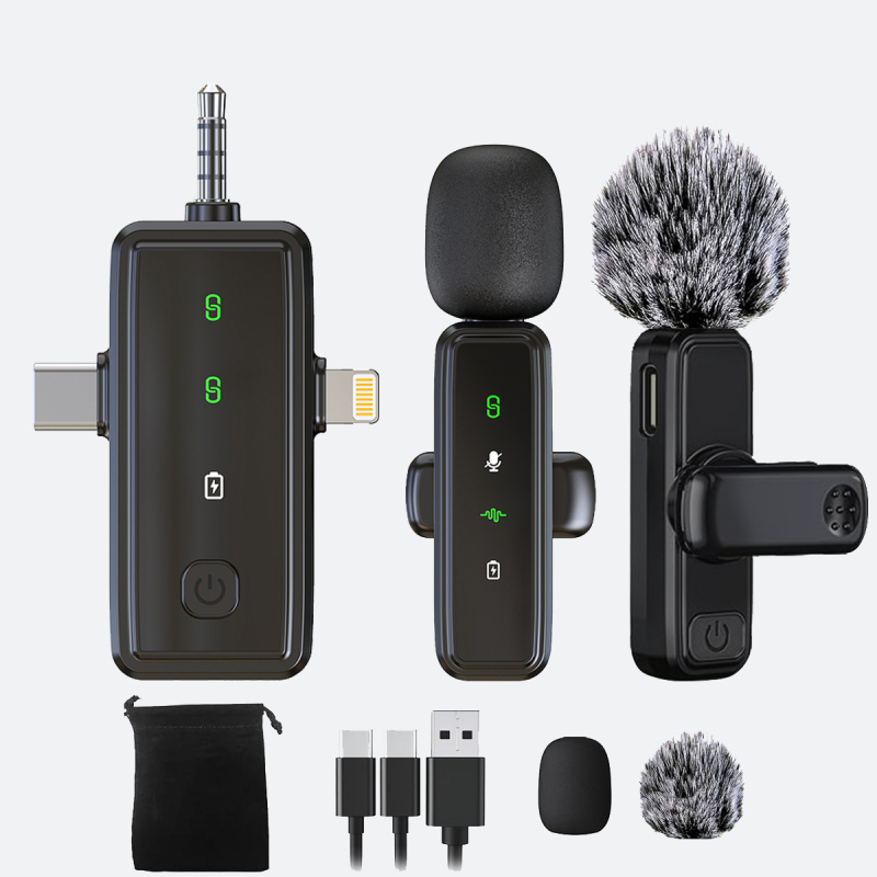 Lavalier mikrofon za prijenos uživo s omnidirekcijskim snimanjem, ugrađena baterija, frekvencijski odziv 60 Hz–15 kHz, SNR ≥75 dB, trajanje rada 6–8 sati