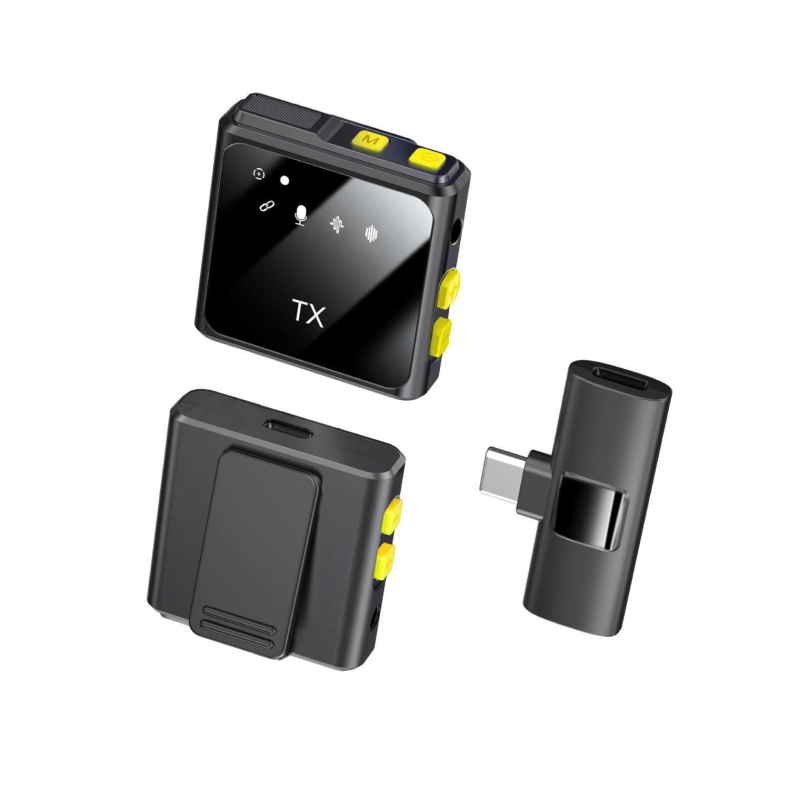 Bežični Lavalier mikrofon za vanjske prijenose uživo – tri u jednom, snimanje zvuka uz redukciju šuma, omnidirakcijski, Bluetooth 5.2, 20Hz–20kHz, SNR ≥60 dB, trajanje baterije 8-12 sati