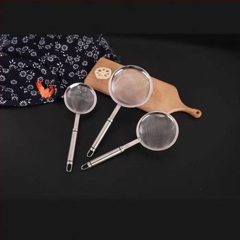 304 rozsdamentes acél – merítőkanál finom hálószűrővel a szójatejhez, csúszásmentes, dupla kampó, égés elleni védelem