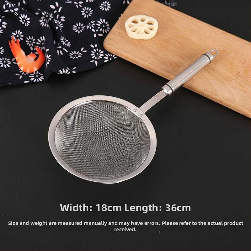 304 rozsdamentes acél – merítőkanál finom hálószűrővel a szójatejhez, csúszásmentes, dupla kampó, égés elleni védelem