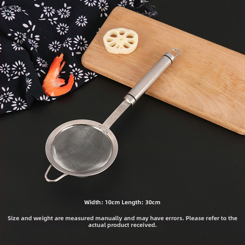 304 rozsdamentes acél – merítőkanál finom hálószűrővel a szójatejhez, csúszásmentes, dupla kampó, égés elleni védelem