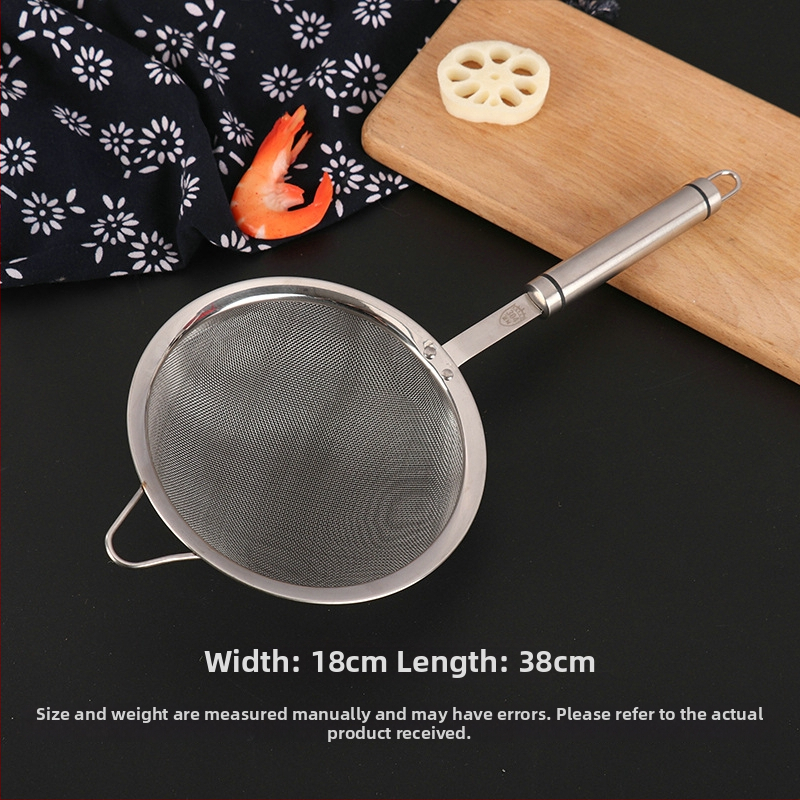 304 rozsdamentes acél – merítőkanál finom hálószűrővel a szójatejhez, csúszásmentes, dupla kampó, égés elleni védelem