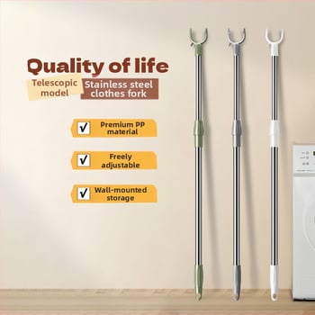 Teleszkópos ruhaszárító rúd rozsdamentes acélból, erkélyre és fürdőszobába, modern minimalista stílus