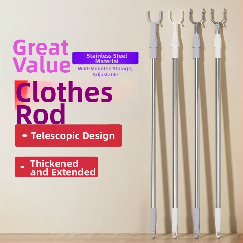 Teleszkópos ruhaszárító rúd rozsdamentes acélból, erkélyre és fürdőszobába, modern minimalista stílus