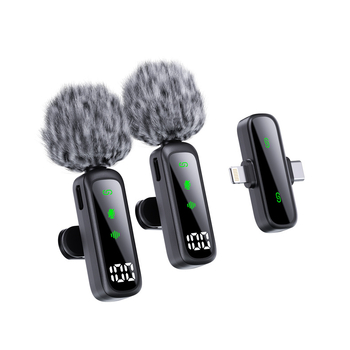 Lavalier mikrofoni T20, 2-u-1 za prijenos uživo i VLOG, omnidirekcionalni, frekvencijski raspon 40 Hz-20 kHz, SNR ≥70 dB, ugrađena baterija 3–6 sati
