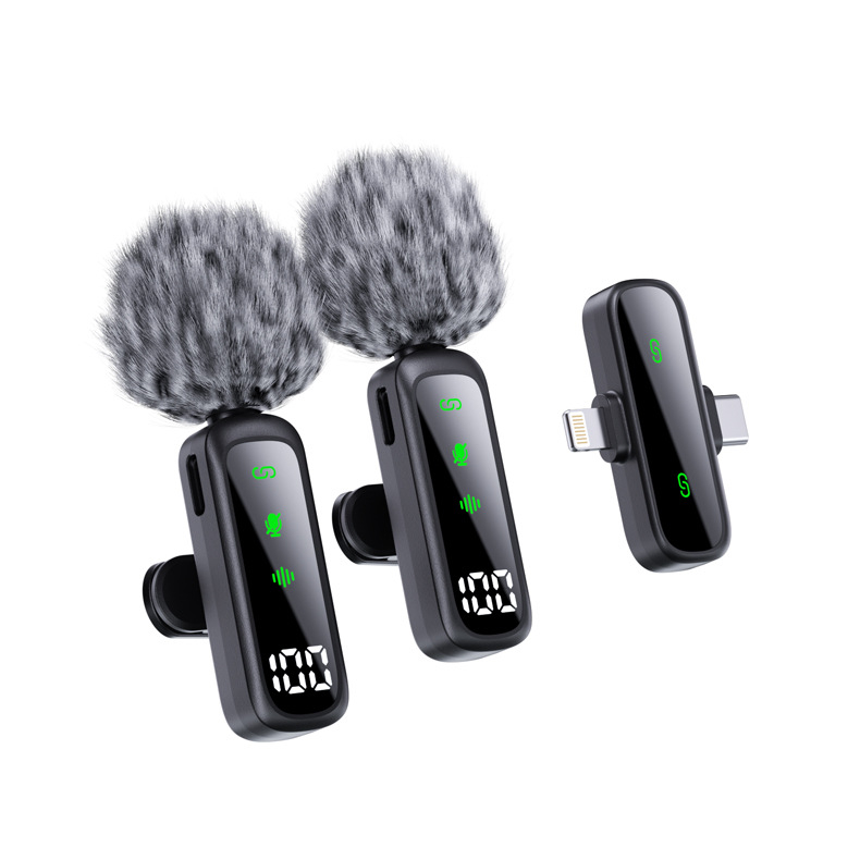 Lavalier mikrofoni T20, 2-u-1 za prijenos uživo i VLOG, omnidirekcionalni, frekvencijski raspon 40 Hz-20 kHz, SNR ≥70 dB, ugrađena baterija 3–6 sati