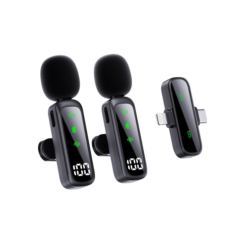 Lavalier mikrofoni T20, 2-u-1 za prijenos uživo i VLOG, omnidirekcionalni, frekvencijski raspon 40 Hz-20 kHz, SNR ≥70 dB, ugrađena baterija 3–6 sati