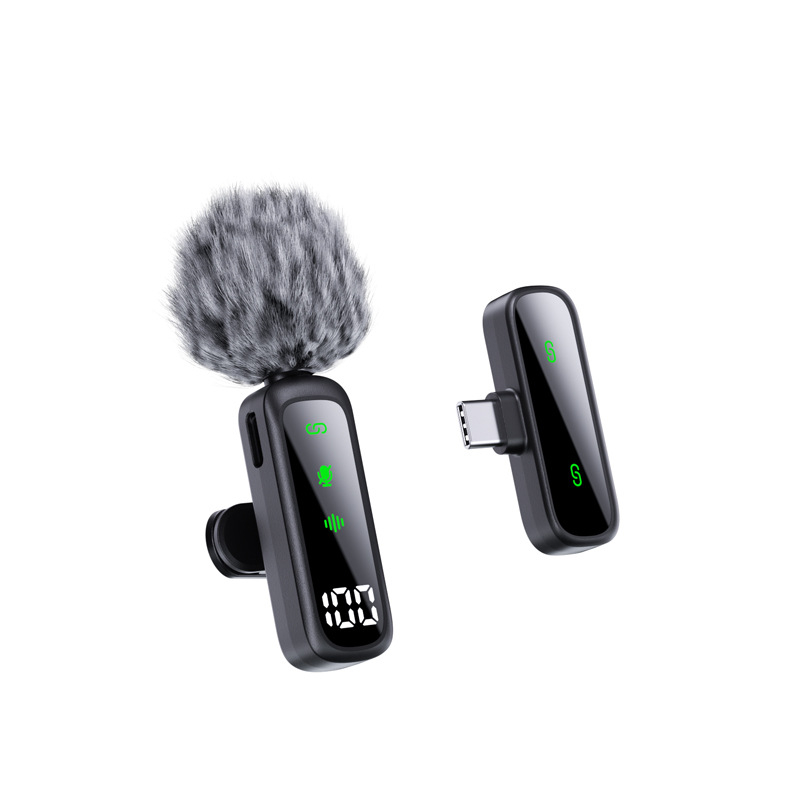 Lavalier mikrofoni T20, 2-u-1 za prijenos uživo i VLOG, omnidirekcionalni, frekvencijski raspon 40 Hz-20 kHz, SNR ≥70 dB, ugrađena baterija 3–6 sati
