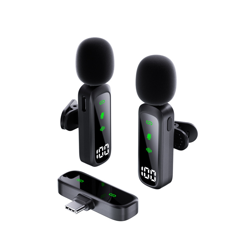 Lavalier mikrofoni T20, 2-u-1 za prijenos uživo i VLOG, omnidirekcionalni, frekvencijski raspon 40 Hz-20 kHz, SNR ≥70 dB, ugrađena baterija 3–6 sati