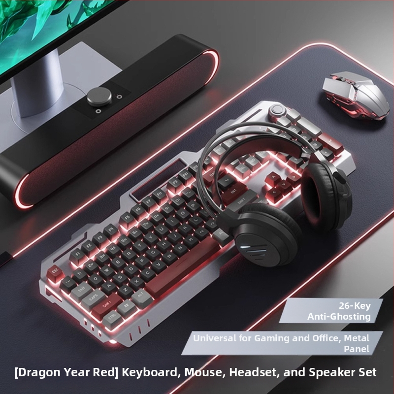 Dream Tribe 845 Ενσύρματο σετ πληκτρολογίου, ποντικιού και ακουστικών για επιτραπέζιο gaming (USB πληκτρολόγιο, USB ποντίκι, καλώδιο 1.5 m)