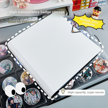 Akrilový stolný vystavovací binder na odznaky, priehľadný, prachotesný, veľký objem, PP kryt, voľný listový štýl, 1 vnútorná strana