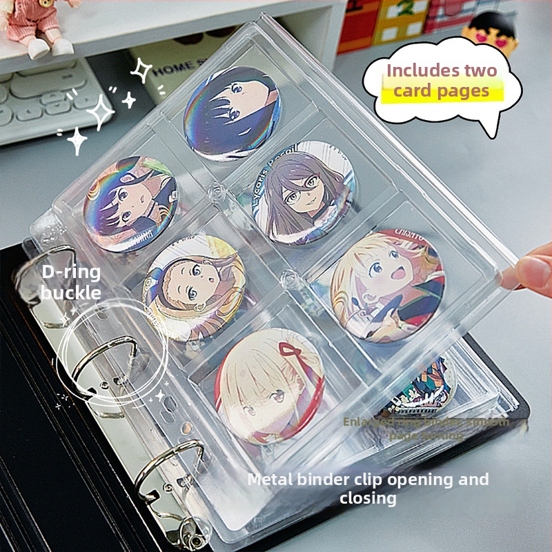 Akrilový stolný vystavovací binder na odznaky, priehľadný, prachotesný, veľký objem, PP kryt, voľný listový štýl, 1 vnútorná strana