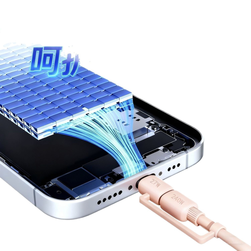 Καλώδιο δεδομένων γρήγορης φόρτισης 4 σε 1 με Lightning, USB 3.0 και Type-C – 120W, συμβατό με QC