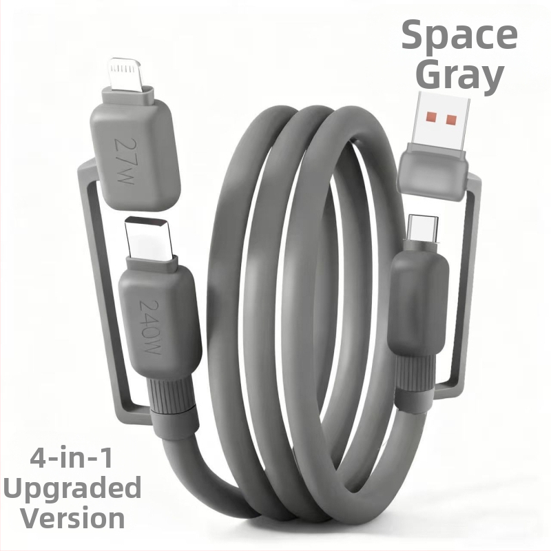 Καλώδιο δεδομένων γρήγορης φόρτισης 4 σε 1 με Lightning, USB 3.0 και Type-C – 120W, συμβατό με QC