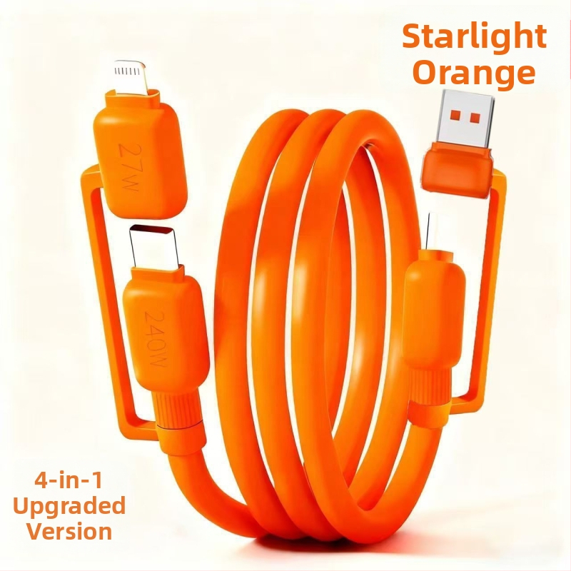 Καλώδιο δεδομένων γρήγορης φόρτισης 4 σε 1 με Lightning, USB 3.0 και Type-C – 120W, συμβατό με QC