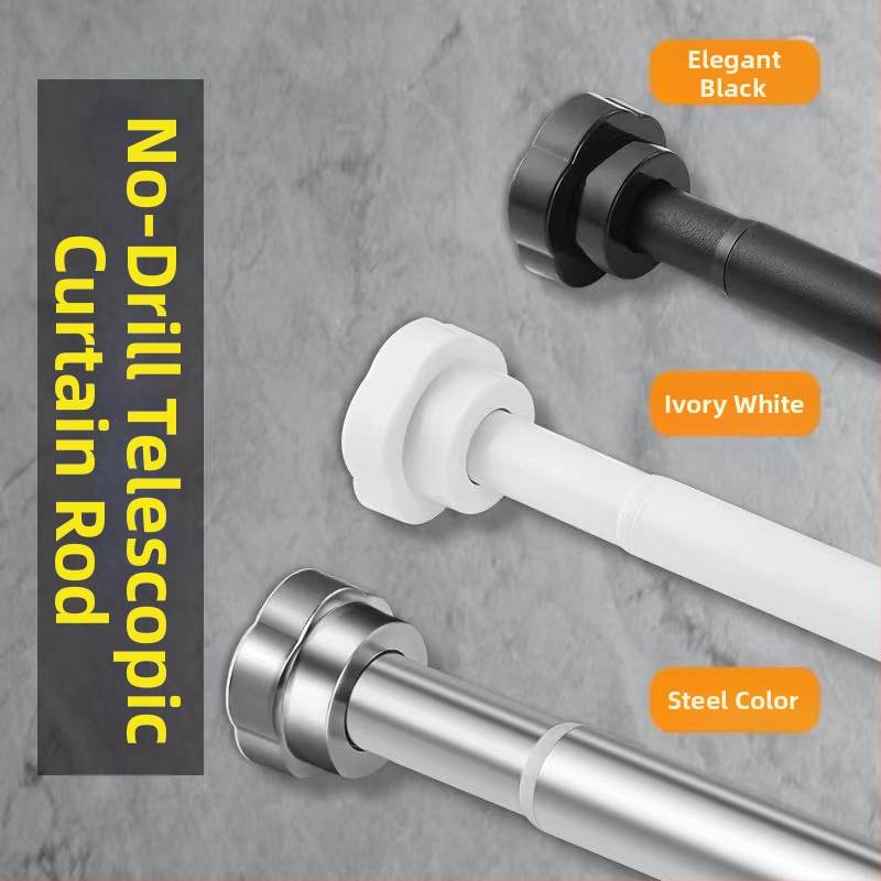 Nerezová oceľová výsuvná tyč na sušenie oblečenia — bez vŕtania, na balkón a kúpeľňu, aj ako tyč na závesy