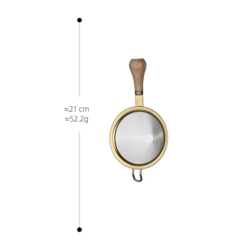 304 rozsdamentes acélból készült filterháló bükkfa fogantyúval – csúszásmentes, égés elleni.