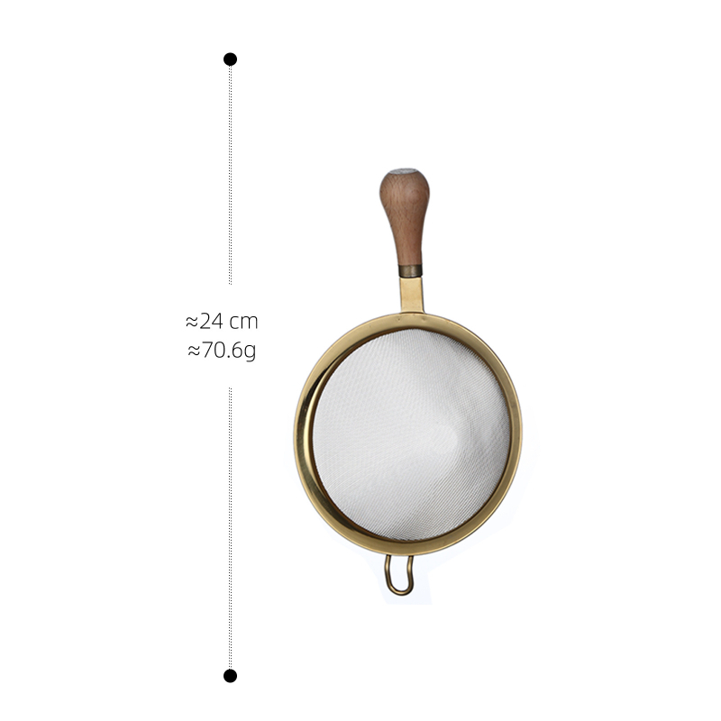 304 rozsdamentes acélból készült filterháló bükkfa fogantyúval – csúszásmentes, égés elleni.