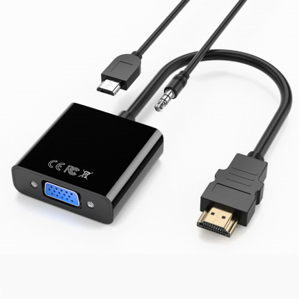 Adaptor HDMI către VGA cablu cu audio, 0,25 m, cupru