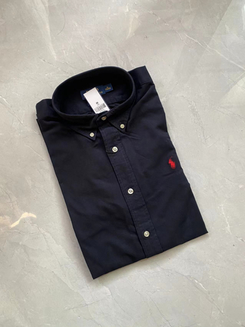 60s 100% βαμβάκι Oxford πουκάμισο, πλυμένο ύφασμα και βαφή, κεντημένα στοιχεία, μακριά μανίκια, γιακά με κουμπί