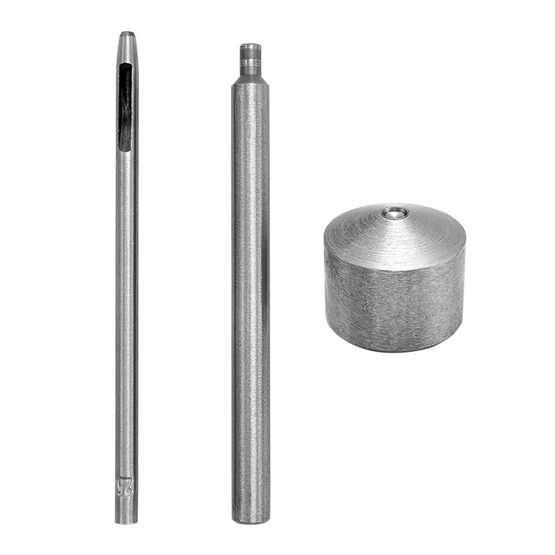 Dvostrani alat za zabijanje čavala, 3-dijelni set za DIY torbe, cipele i šešire — željezo, elektroplating, kružni uzorak, prilagodljive fotografije