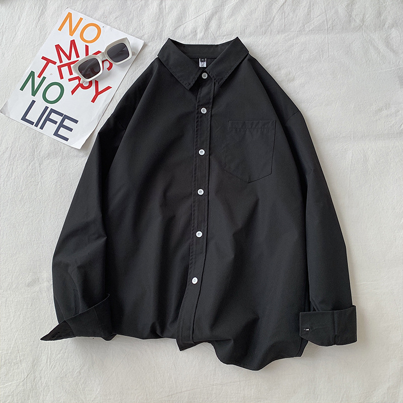 Πουκάμισο, Καρντγκάν σε κορεατικό στυλ, μακριά μανίκια, τετράγωνη λαιμόκοψη, μονόχρωμο σχέδιο, πολυεστέρας 80%