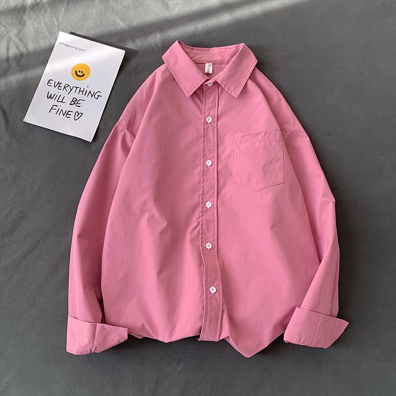 Πουκάμισο, Καρντγκάν σε κορεατικό στυλ, μακριά μανίκια, τετράγωνη λαιμόκοψη, μονόχρωμο σχέδιο, πολυεστέρας 80%