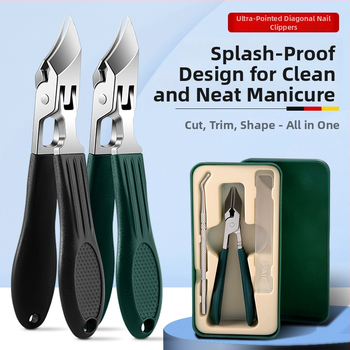 Κοπτης νυχιών με κεκλιμένο στόμιο για αυλάκι νυχιών, υπεραιχμηρός, μεγάλο άνοιγμα, πλαστικό + ανοξείδωτος χάλυβας