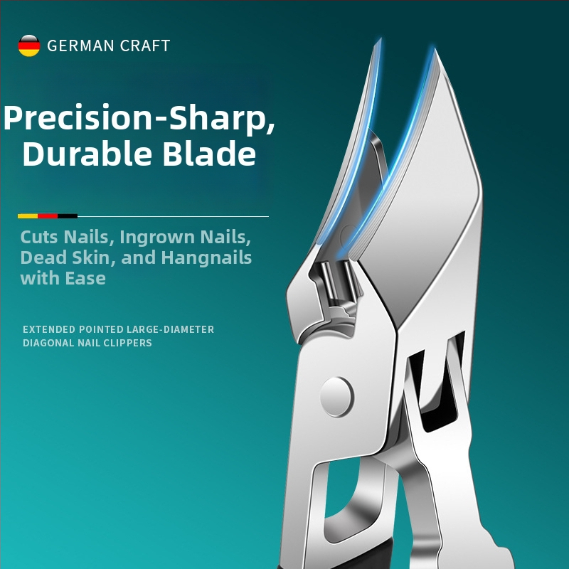 Κοπτης νυχιών με κεκλιμένο στόμιο για αυλάκι νυχιών, υπεραιχμηρός, μεγάλο άνοιγμα, πλαστικό + ανοξείδωτος χάλυβας