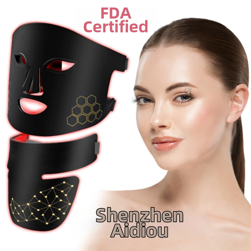 Photon LED zariadenie na tvár a krk — silikónová maska, batéria 1200–2000 mAh, IPX4 vodotesnosť, farebná fototerapia svetlom