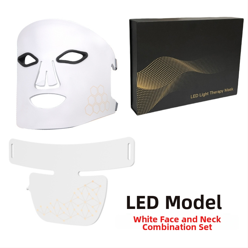 Photon LED zariadenie na tvár a krk — silikónová maska, batéria 1200–2000 mAh, IPX4 vodotesnosť, farebná fototerapia svetlom