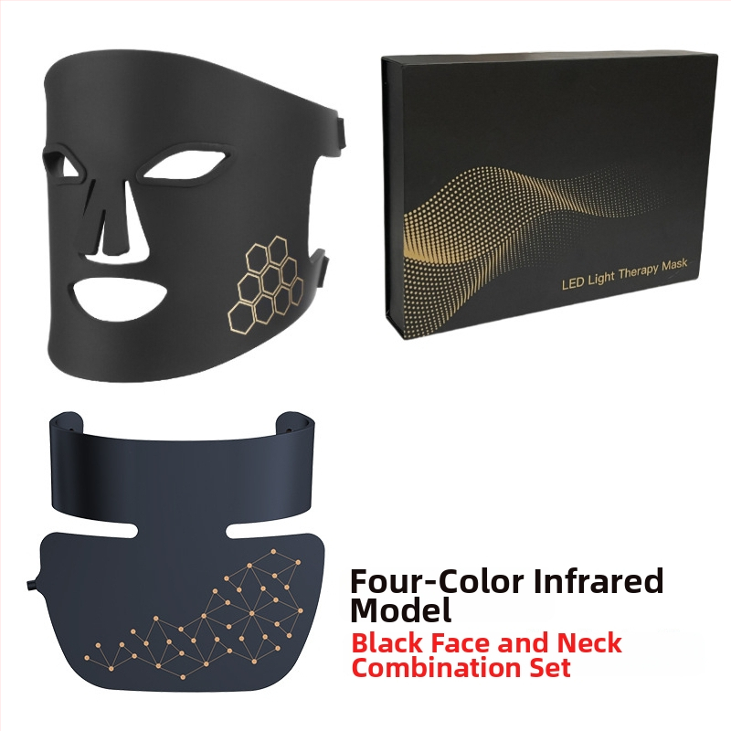 Photon LED zariadenie na tvár a krk — silikónová maska, batéria 1200–2000 mAh, IPX4 vodotesnosť, farebná fototerapia svetlom