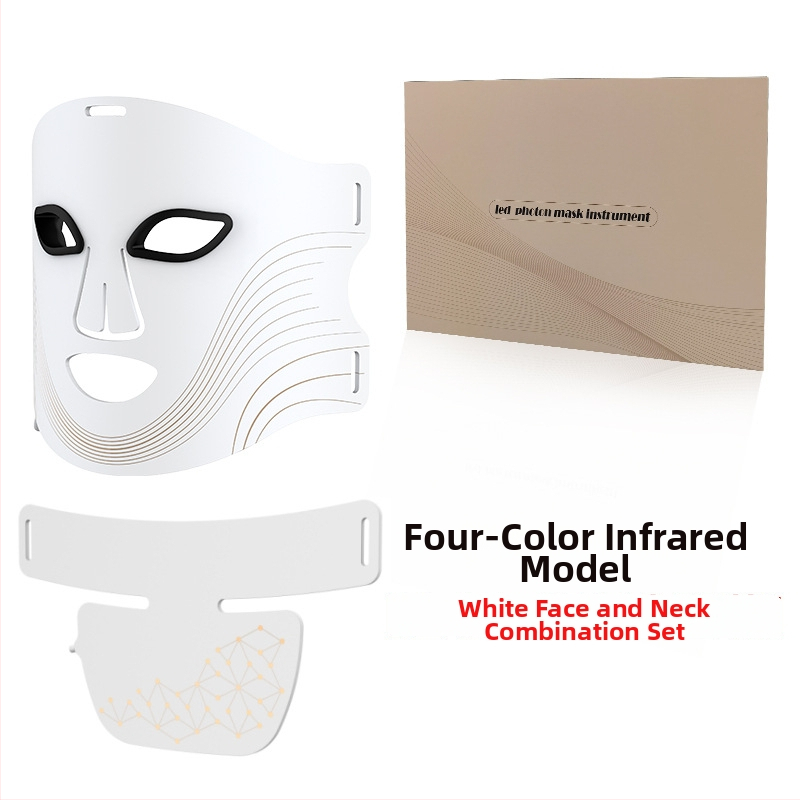 Photon LED zariadenie na tvár a krk — silikónová maska, batéria 1200–2000 mAh, IPX4 vodotesnosť, farebná fototerapia svetlom