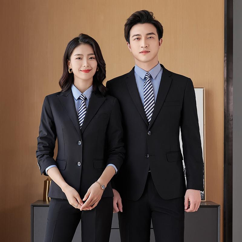 Unisex επιχειρηματικό επίσημο κοστούμι με δύο κουμπιά σε σειρά, τετρακατεύθυνση ελαστικό ύφασμα, πέτο με ακονισμένο άκρο, στενή γραμμή, ύφασμα μίμησης μαλλιού με 30% βισκόζη