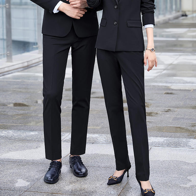 Unisex επιχειρηματικό επίσημο κοστούμι με δύο κουμπιά σε σειρά, τετρακατεύθυνση ελαστικό ύφασμα, πέτο με ακονισμένο άκρο, στενή γραμμή, ύφασμα μίμησης μαλλιού με 30% βισκόζη