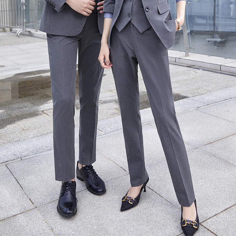 Unisex επιχειρηματικό επίσημο κοστούμι με δύο κουμπιά σε σειρά, τετρακατεύθυνση ελαστικό ύφασμα, πέτο με ακονισμένο άκρο, στενή γραμμή, ύφασμα μίμησης μαλλιού με 30% βισκόζη