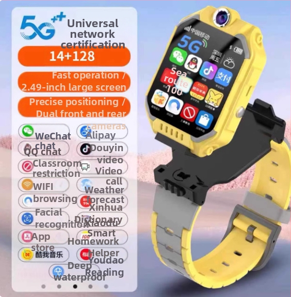 Παιδικό 5G ρολόι-τηλέφωνο με πλήρες δίκτυο, διπλή 2MP κάμερα, GPS, 128GB αποθήκευση, HD βιντεοκλήσεις
