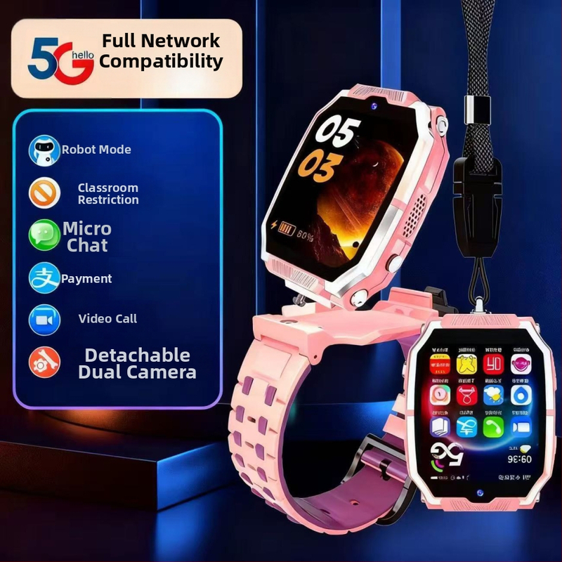 Παιδικό 5G ρολόι-τηλέφωνο με πλήρες δίκτυο, διπλή 2MP κάμερα, GPS, 128GB αποθήκευση, HD βιντεοκλήσεις