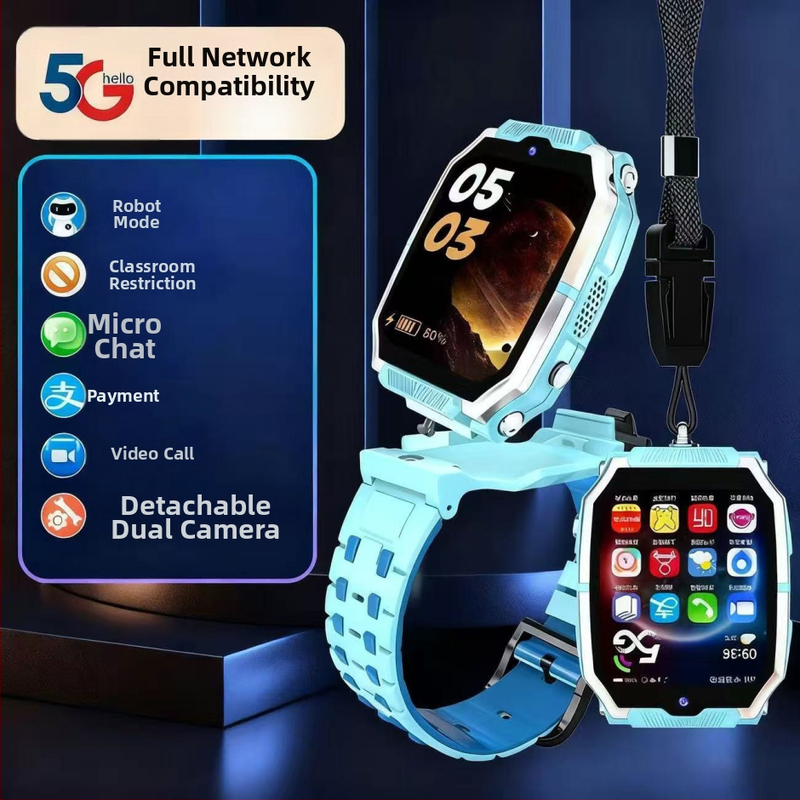 Παιδικό 5G ρολόι-τηλέφωνο με πλήρες δίκτυο, διπλή 2MP κάμερα, GPS, 128GB αποθήκευση, HD βιντεοκλήσεις