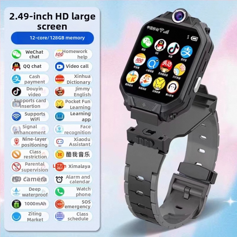 Παιδικό 5G ρολόι-τηλέφωνο με πλήρες δίκτυο, διπλή 2MP κάμερα, GPS, 128GB αποθήκευση, HD βιντεοκλήσεις