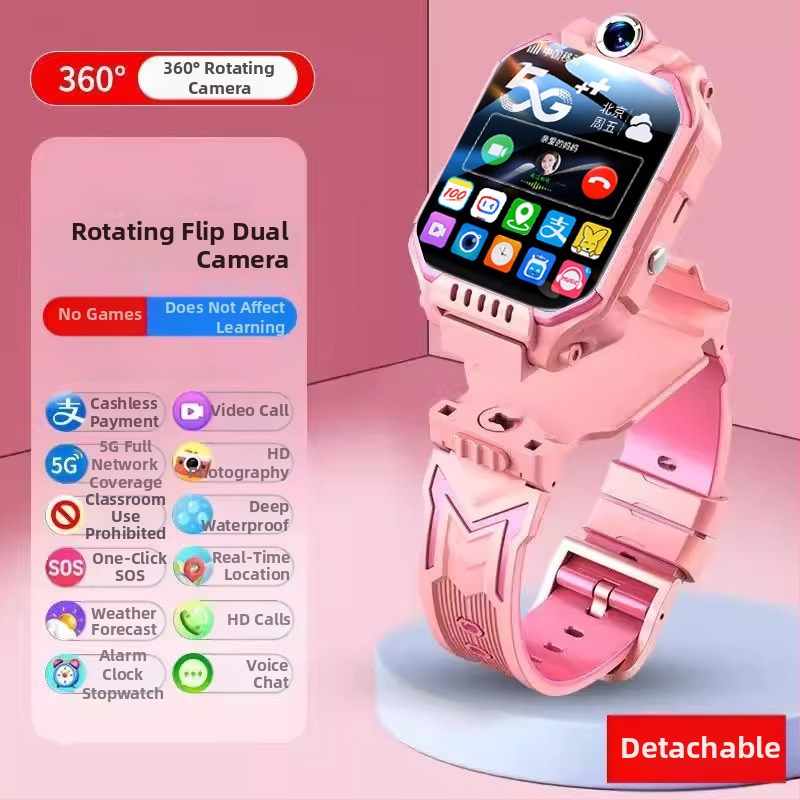 Παιδικό 5G ρολόι-τηλέφωνο με πλήρες δίκτυο, διπλή 2MP κάμερα, GPS, 128GB αποθήκευση, HD βιντεοκλήσεις
