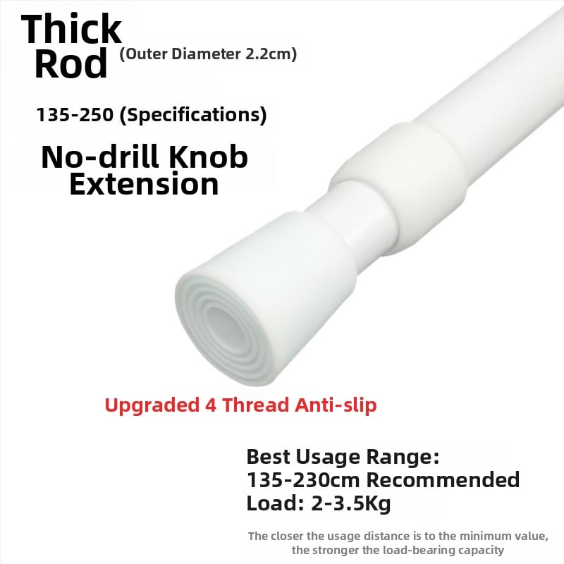 Ράγα κουρτινών – τηλεσκοπική, χωρίς τρύπες, σιδερένια; μη παραμετροποιήσιμη