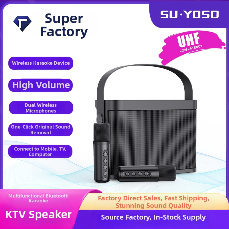 SU-YOSD Prijenosni Bluetooth karaoke zvučnik s ugrađenim mikrofonom, 15W, Bluetooth 5.0, 100Hz-20kHz, SNR ≥85 dB