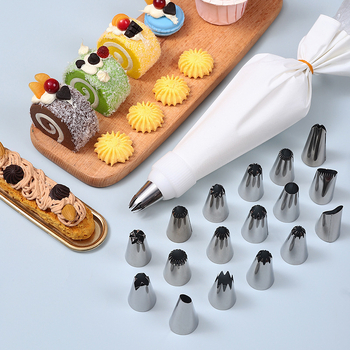 Dekoráló zacskó és cső készlet pamutból és rozsdamentes acélból, modern minimalista stílusban, 2025-ben bevezetve